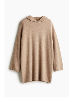 H & M - Fijngebreide capuchonjurk - Beige