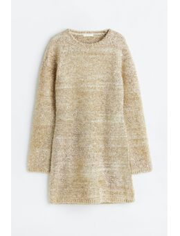 H & M - Glitterende jurk met cutouts - Beige