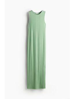 H & M - MAMA Geribde jurk - Groen