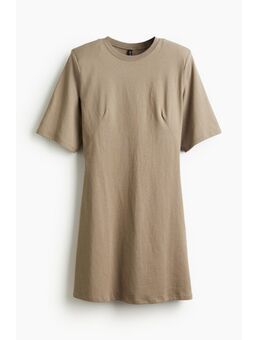 H & M - T-shirtjurk met schoudervullingen - Beige