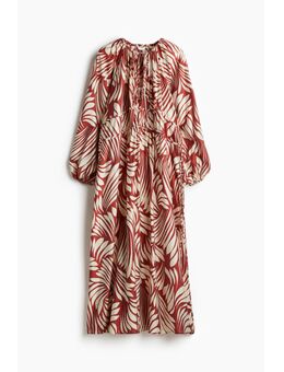 H & M - Oversized jurk met drawstrings - Rood