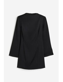 H & M - Satijnen open-backjurk - Zwart