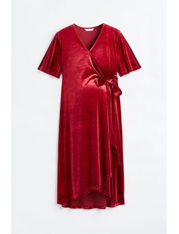 H & M - MAMA Velours overslagjurk - Rood