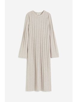 H & M - Ribgebreide jurk - Beige
