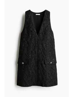 H & M - Jacquardgeweven mini-jurk - Zwart