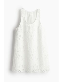 H & M - Mini-jurk met broderie anglaise - Wit