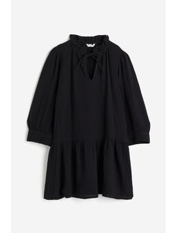 H & M - Katoenen jurk met drawstring - Zwart