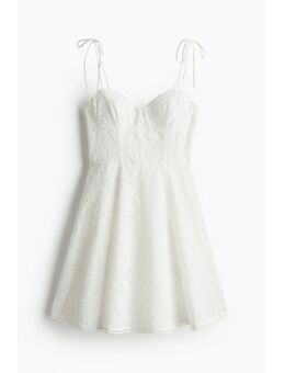 H & M - Jurk met broderie anglaise - Wit