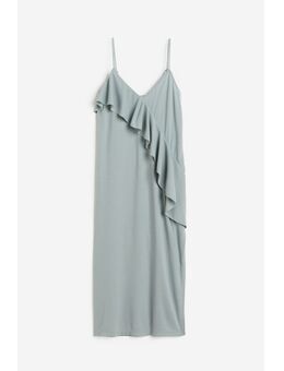 H & M - Slip-on jurk met volant - Turquoise