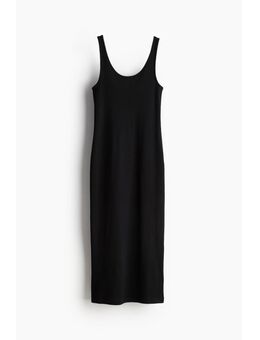 H & M - Jurk van ribtricot - Zwart