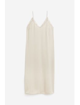 H & M - Slip-on jurk met kant - Bruin