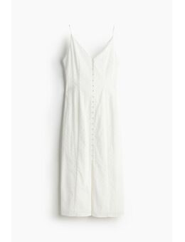 H & M - Doorknoopjurk met broderie anglaise - Wit