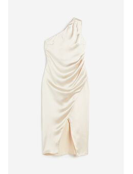 H & M - Satijnen one-shoulderjurk - Beige