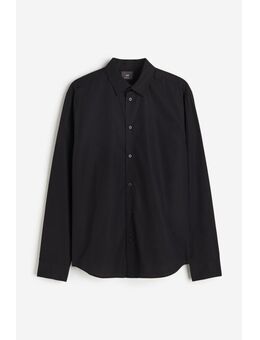 H & M - Overhemd van popeline - Regular Fit - Zwart