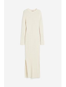 H & M - Lange ribgebreide jurk - Beige
