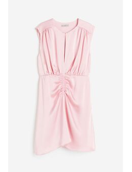 H & M - Gedrapeerde satijnen jurk - Roze