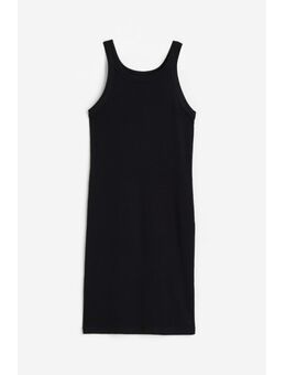 H & M - Geribde jurk - Zwart