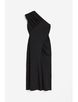 H & M - Gedrapeerde one-shoulderjurk - Zwart