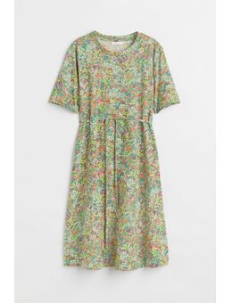 H & M - MAMA Tricot jurk met strikceintuur - Groen