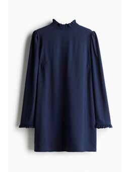 H & M - Tricot jurk met volant - Blauw