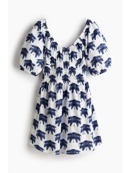 H & M - Jurk met gesmokte taille - Blauw