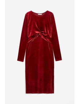 H & M - MAMA Velours voedingsjurk - Rood