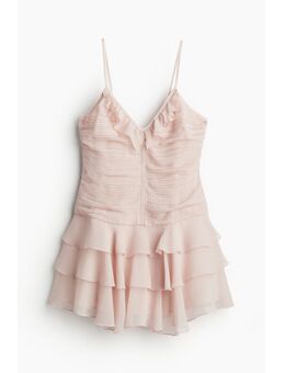 H & M - Chiffon jurk met volants - Roze