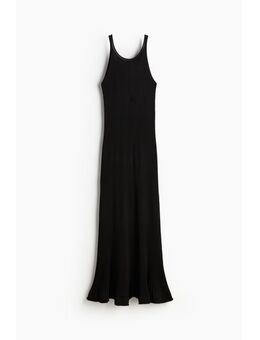 H & M - Ribgebreide maxi-jurk - Zwart