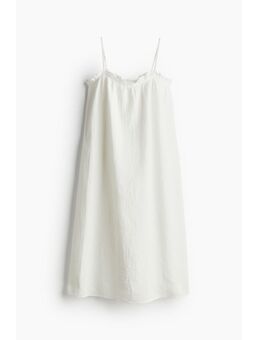 H & M - Katoenen jurk met volantrandje - Wit