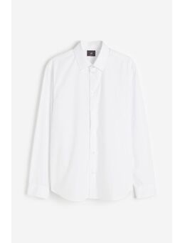 H & M - Overhemd van popeline - Regular Fit - Wit