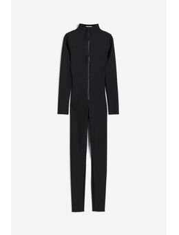 H & M - Catsuit Met Rits - Zwart