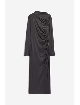 H & M - Gedrapeerde tricot jurk - Grijs