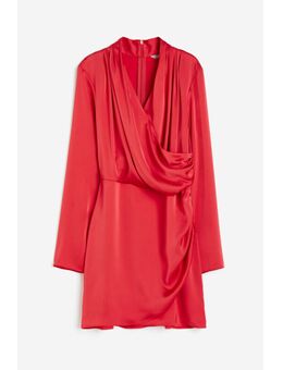 H & M - Gedrapeerde overslagjurk - Rood