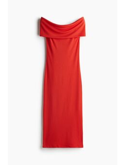 H & M - Off-the-shoulderjurk - Rood