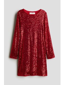 H & M - Jurk met pailletten - Rood