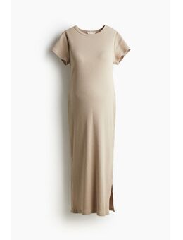 H & M - MAMA Geribde jurk - Beige