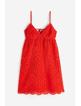 H & M - Jurk met broderie anglaise - Rood