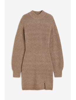 H & M - Gebreide jurk met turtleneck - Bruin