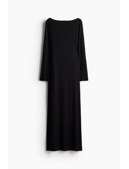 H & M - Maxi-jurk met boothals - Zwart