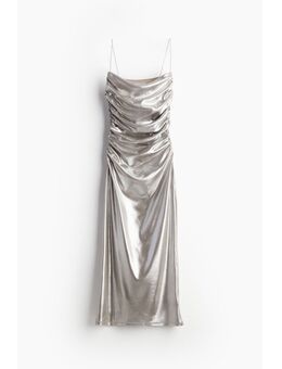 H & M - Metallic tricot jurk - Zilver