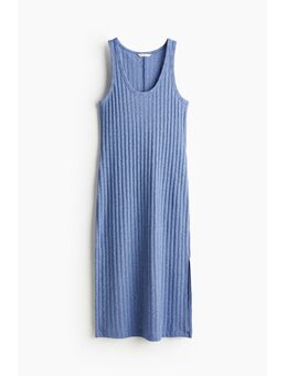 H & M - Ribgebreide jurk - Blauw