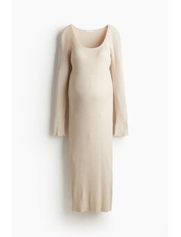 H & M - MAMA Ribgebreide jurk - Beige