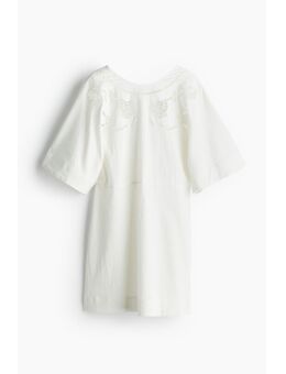 H & M - Jurk van linnenmix met broderie anglaise - Wit