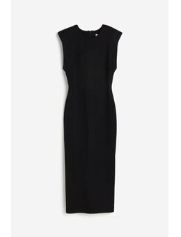 H & M - Midi-jurk met schoudervullingen - Zwart