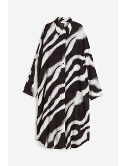 H & M - Oversized overhemdjurk - Zwart