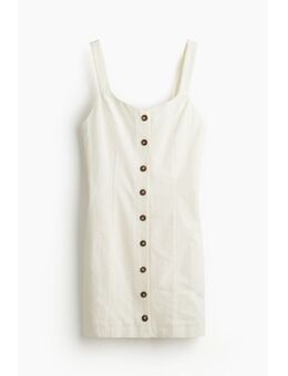 H & M - Katoenen jurk met knoopsluiting - Wit