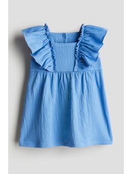 H & M - Tricot jurk met volants - Blauw