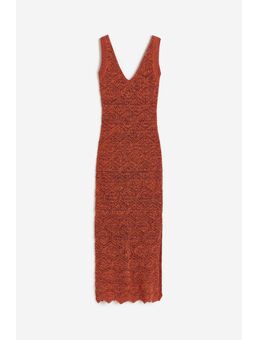 H & M - Ajourgebreide jurk - Oranje