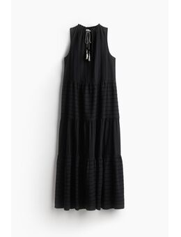 H & M - Strokenjurk met drawstring - Zwart