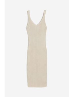 H & M - Ribgebreide bodyconjurk - Beige